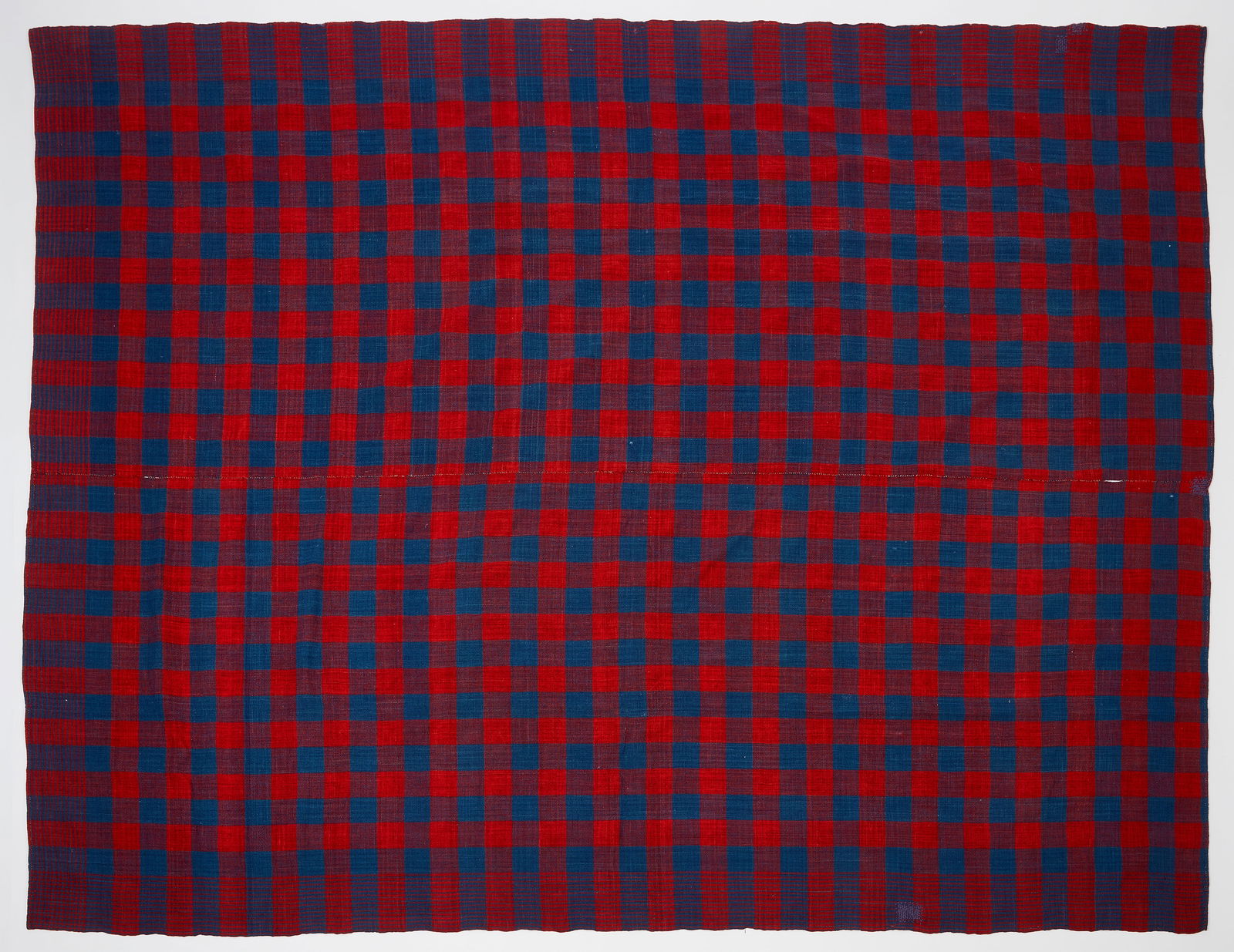 Red and Blue Homespun Blanket (1 of 3)