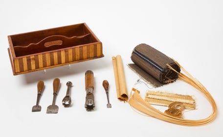 Shaker Knife Box, Hand Tools, and Bonnet Making Supplies