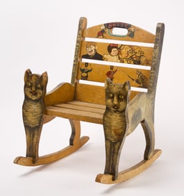 Comic Characters-Decorated Child's Rocker Chair with Cats