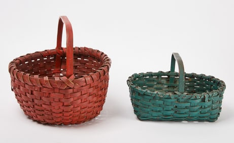 Two Painted Splint Baskets