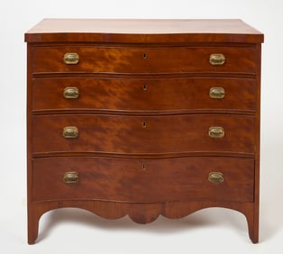 Serpentine Front Four Drawers Chest