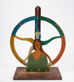 Folk Art Painted Game Wheel