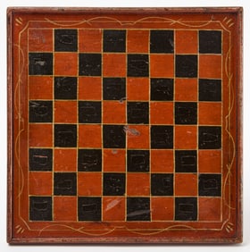Game Board With Checkerboard Front and Cribbage Back