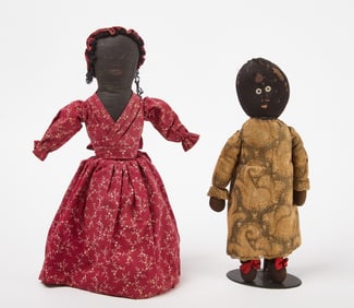 Two Black Rag Dolls