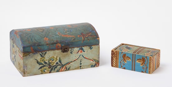 Wallpaper Dome Top Document Box and Slide-Top Box