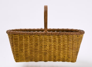 Basket in Yellow and Red Paint