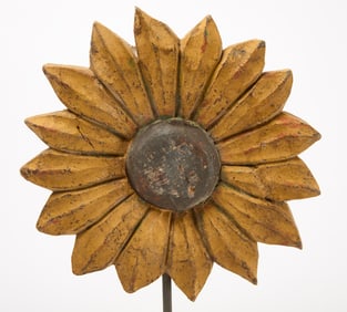 Carved Sunflower Garden Ornament