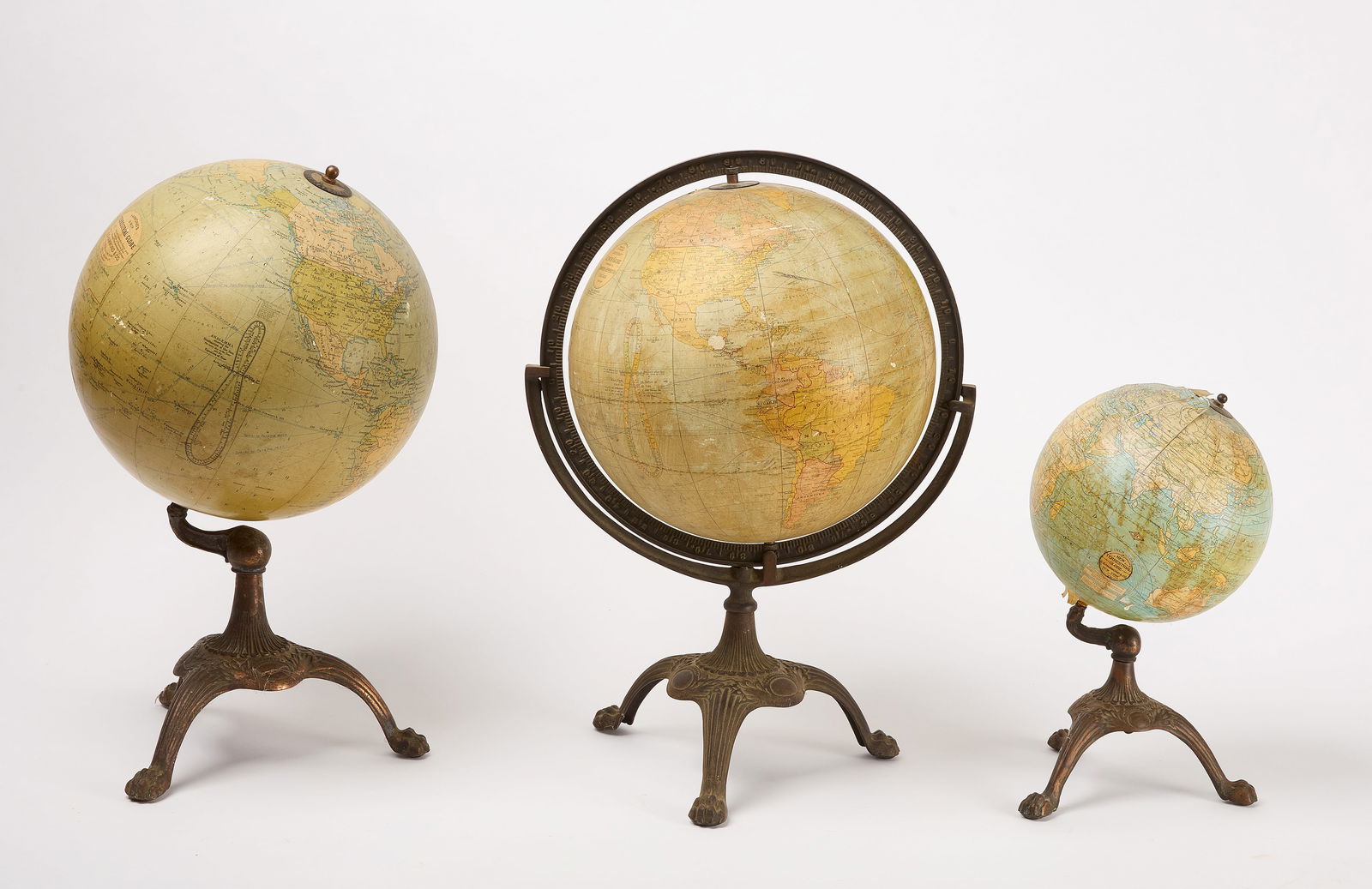 Three Globes with Cast-Iron Bases (1 of 5)