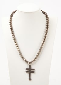 Navajo Silver Necklace with Cross