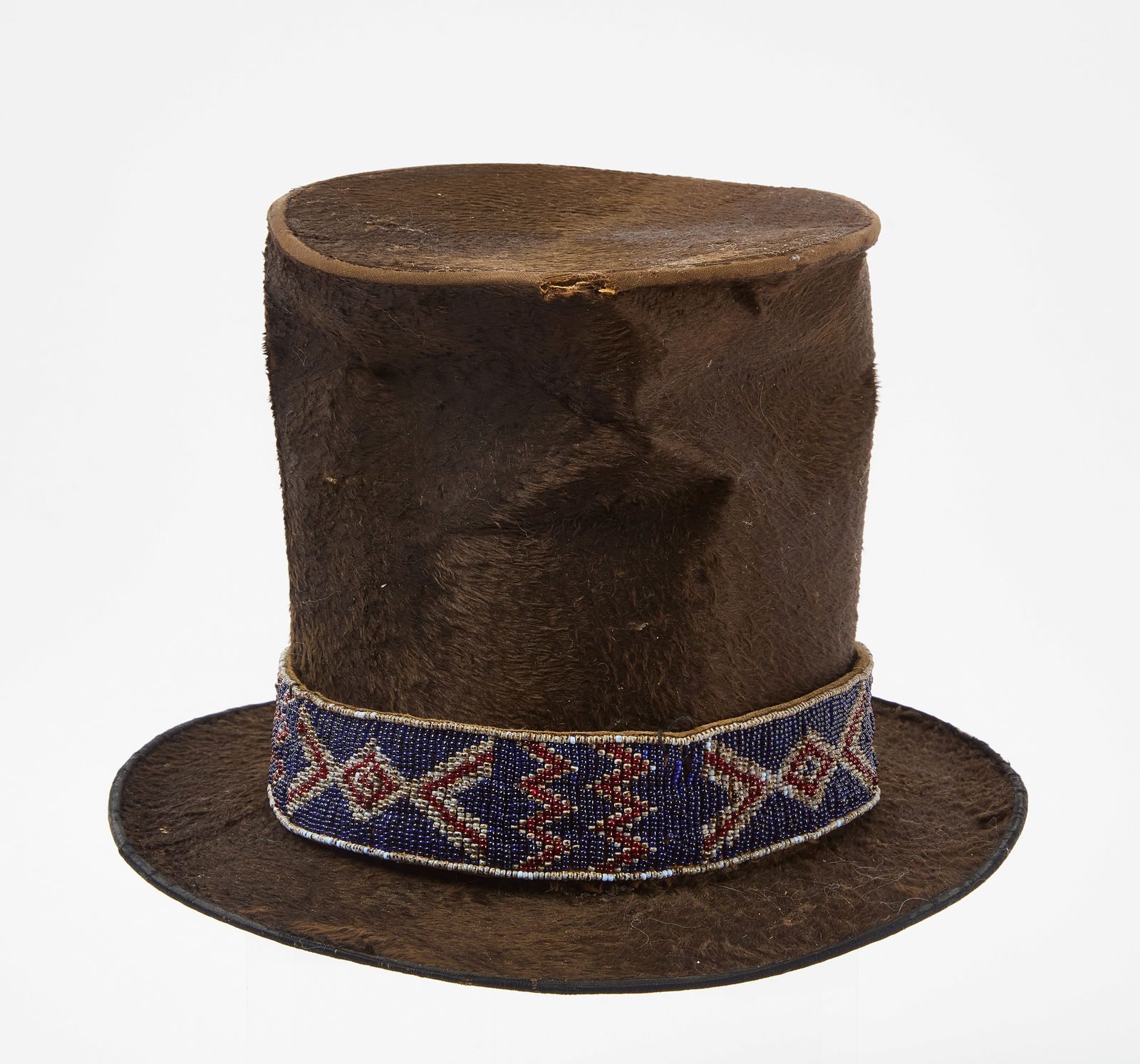 Beaver Stovepipe Hat with Beadwork Band (1 of 5)