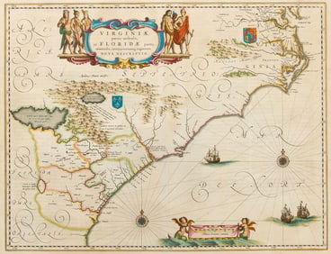 Early Map of Virginia and Florida