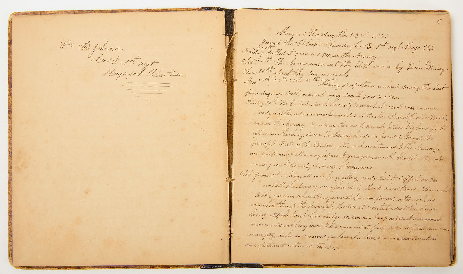 Civil War Soldier's Diary, 1861 (1 of 6)