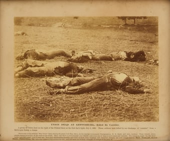 Union Dead At Gettysburg - Albumen Photograph