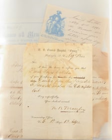 Group of Civil War Ephemera, Early American Documents, Rev War Lottery Ticket