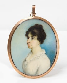 George Chinnery (1774-1852)- Portrait Miniature of a Lady