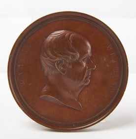C .C. Wright – Bronze Portrait Medallion of Daniel Webster