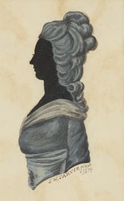 John Wesley Jarvis (1781-1839)- Profile Silhouette Portrait of a Lady