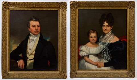 William Sidney Mount - Portrait of China Trade Merchant John Smith Crary with Portrait of Wife and