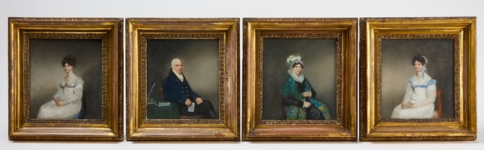 James Sharples (1751/52-1811) or Ellen Sharples (1769-1849)- Group of Family Portraits