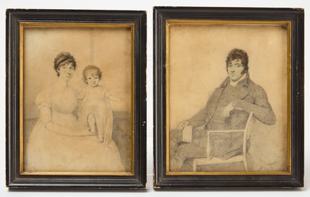 Henry Edridge (1769-1821)- A Pair of Miniature Watercolor Portraits