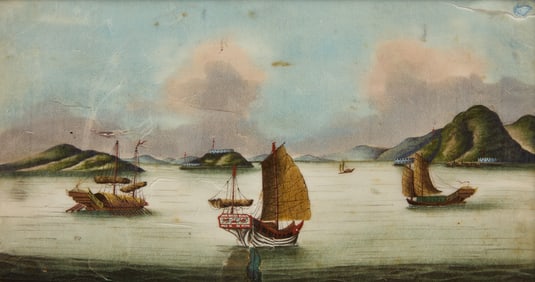 Tinqua (1809-1870)- Painting of The Bocca Tigris