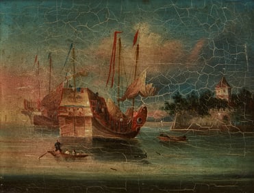 Painting of The Dahuangjiao Fort in the Macao Passage of the Pearl River