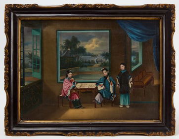 Genre Painting of Idealized Chinese Domestic Scene