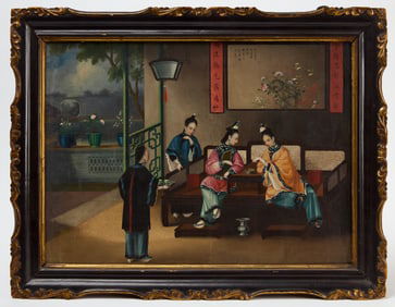 Genre Painting with Three Women in a Tranquil Interior