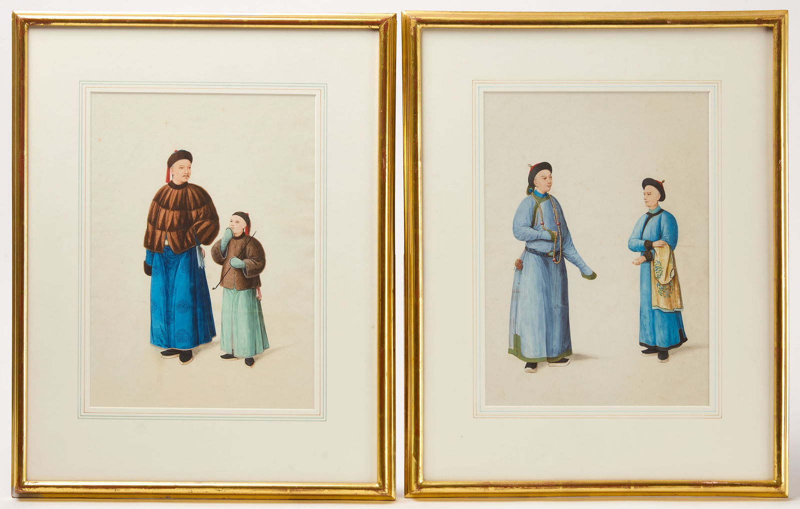 Two Highly Detailed China Trade Watercolors of Mandarins (1 of 3)