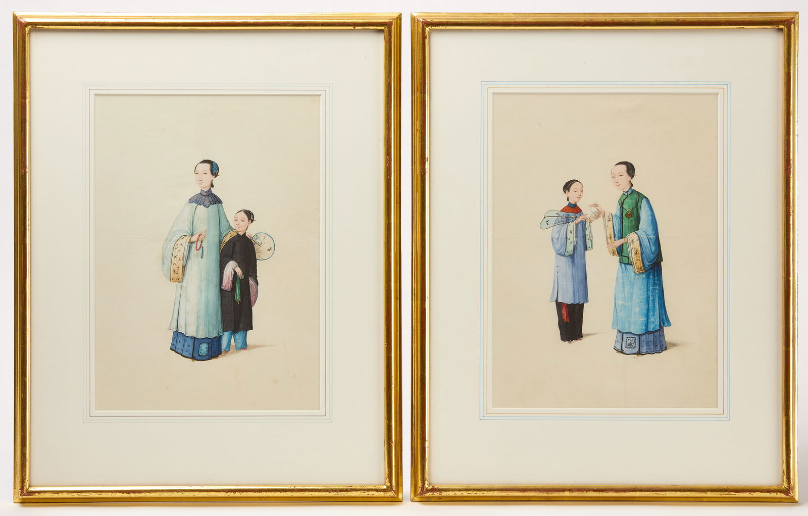 Two Highly Detailed China Trade Watercolors of Mandarins (1 of 3)