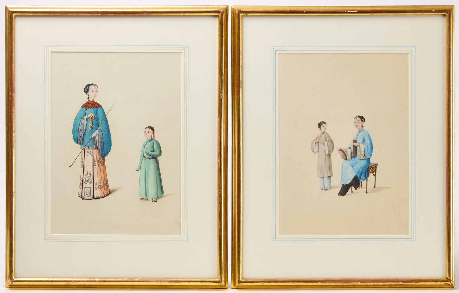 Two Highly Detailed China Trade Watercolors of Mandarins (1 of 3)