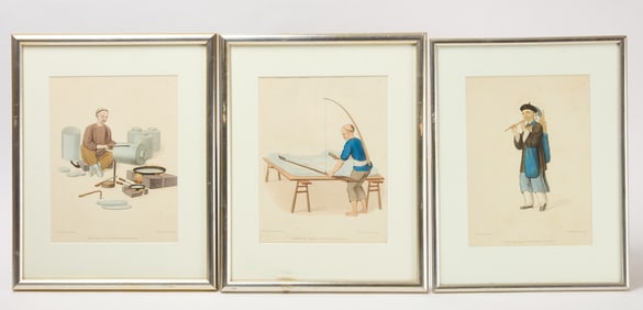 Three Hand-Colored Aquatints
