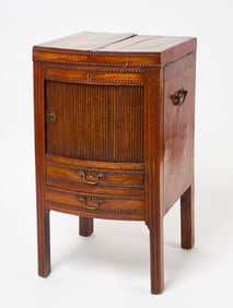 China Trade Hardwood Bow-Front Tambour Dressing Stand