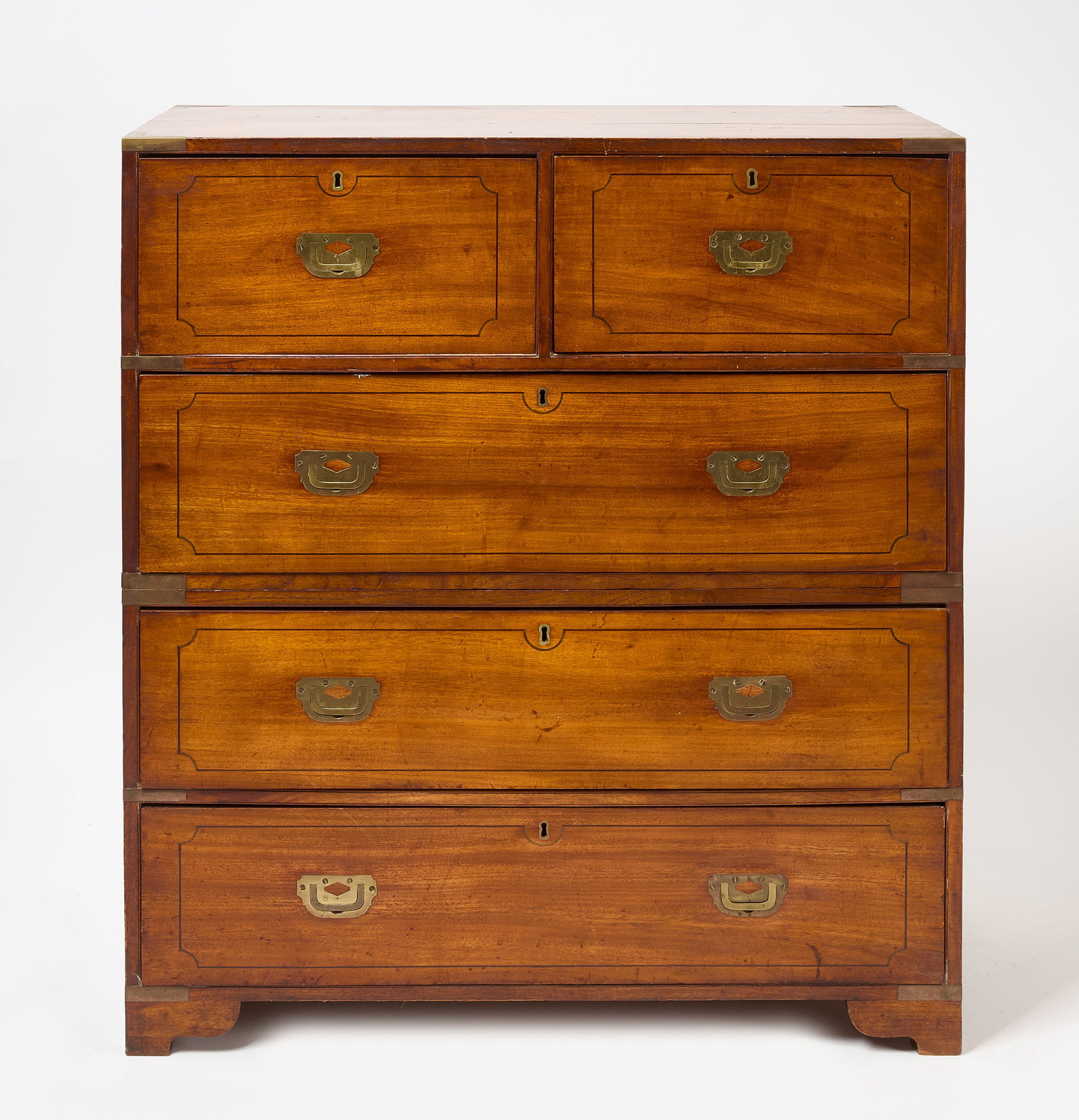 Brass-Mounted Camphor Wood Campaign Chest of Drawers (1 of 7)