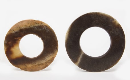 Two Chinese Archaic Jade Bi Discs