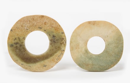 Two Chinese Archaic Jade Bi Discs