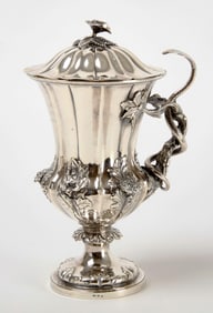 Outstanding Large Colonial Indian Silver Presentation Covered Goblet