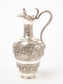 Colonial Indian Silver Ewer or Claret Jug