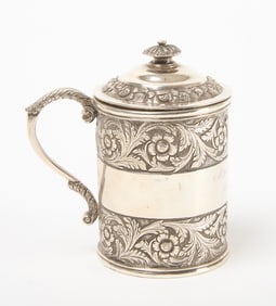 A Fine Colonial Indian Silver Handled Covered Cup with French Colonial History