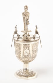 Rare Colonial Indian Silver Figural Rosewater Atomizer