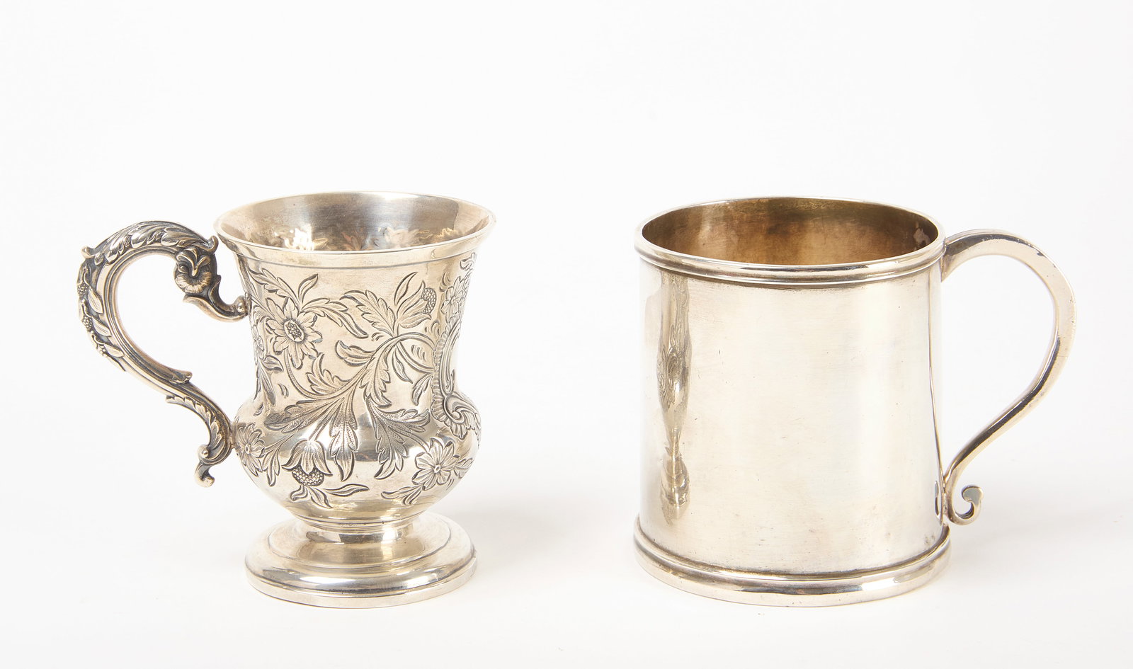 Colonial Indian Silver Cylindrical Mug and Handled Cup (1 of 5)