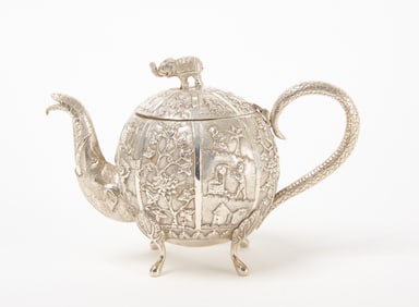Colonial Indian Silver Teapot
