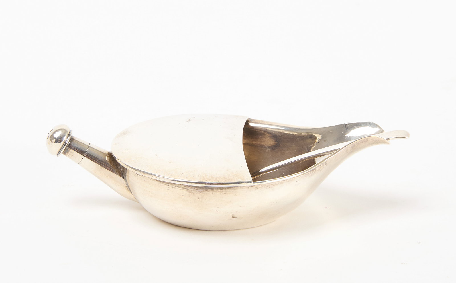 Colonial Indian Silver Pap Feeder and a Spoon (1 of 5)