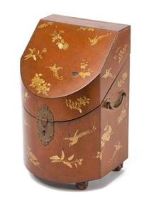 Brown and Gold Lacquer Knife Box