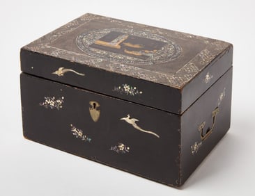 Black Lacquer and Shell Inlay Chest