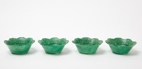 Four Rare Japanese Gennai-Ware Glazed Stoneware Bowls