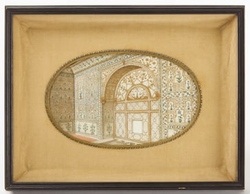 Indian Company School- View of Inlaid Marble Wall in Diwan-i-Khas Interior