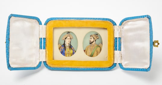 Indian Company School – A Pair of Delhi School Miniatures of Shah Jahan & Mumtaz