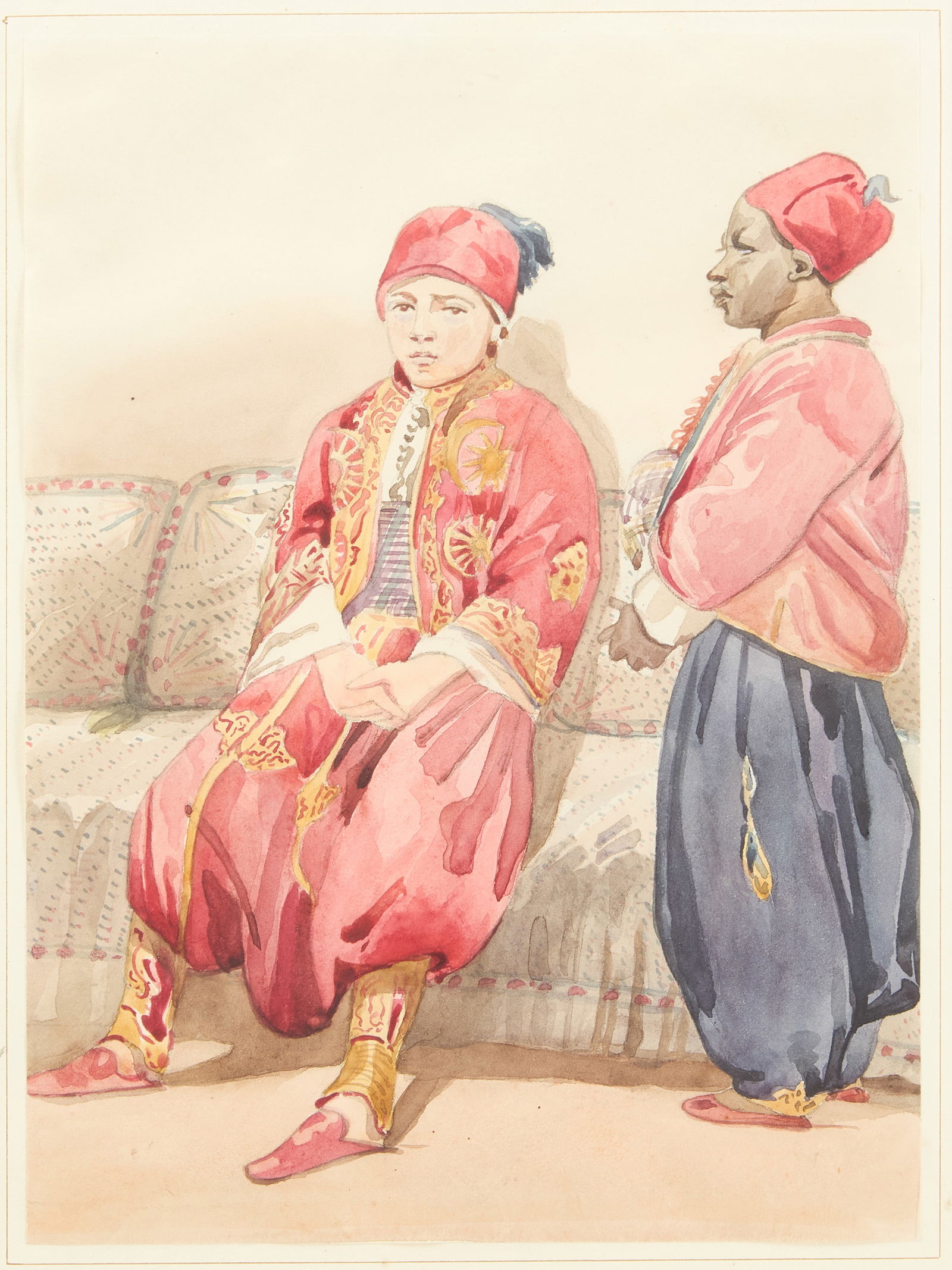 Orientalist School- Portrait of a Young Man with His Companion (1 of 3)
