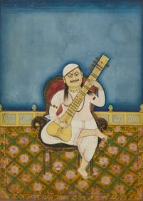 Indian Company School- Man Playing a Sitar